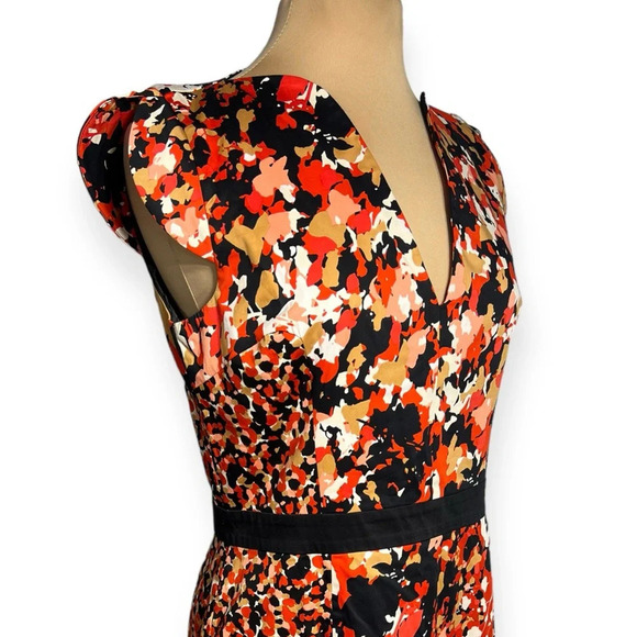 French Connection size 12 multicolor abstract floral fitted sheath dress - Picture 4 of 9